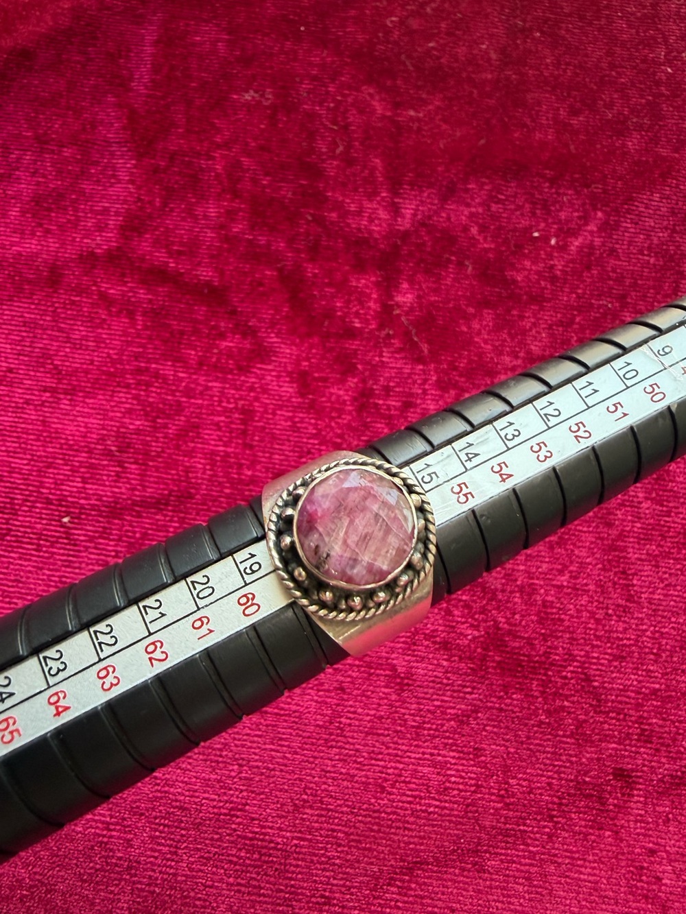 925 Sterling Silver Pink Gemstone Ring